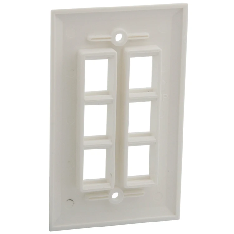 6 ports keystone wall plate with 114 X 70mm
