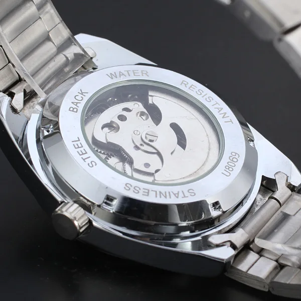 WINNER Classic Waterproof WATCHES Men Auto Date Mechanical Self-wind Watch Casual Masculino Round Stainless Steel Watch