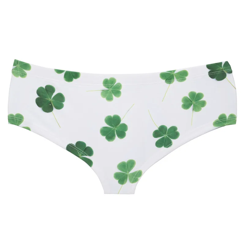 DeanFire Lucky Day Clover Cartoon Print Women Panties Underwear Super Soft Kawaii Lovely Female Push Up Briefs Lingerie Thong