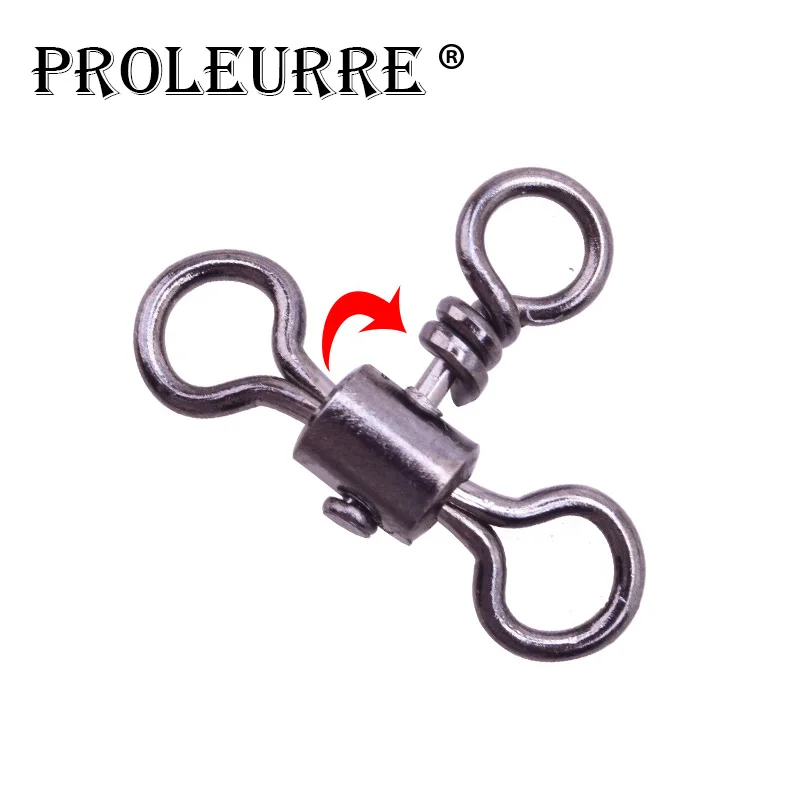 Proleurre 10pcs/lot Fishing Swivels Rolling Swivels Sea Fishing Accessories Tackle Connector Rolling Swivels 3-way Swivels