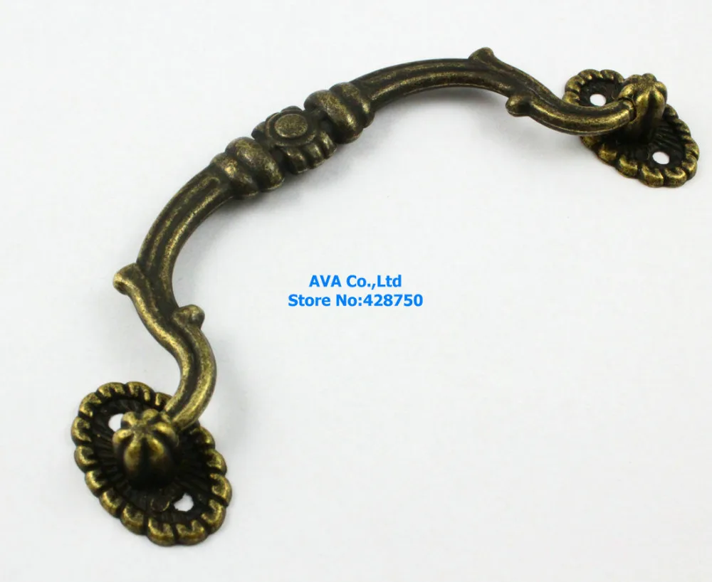 20 Pieces Antique Brass Furniture Handle Cabinet Knob Jewelry Box Handle Knob Drawer Pull / 125x49mm