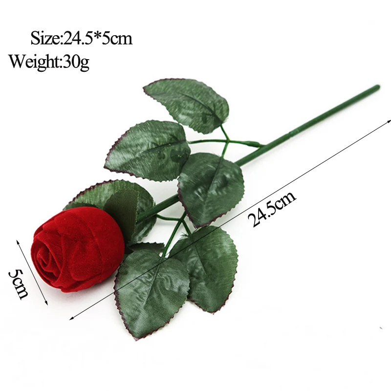 Hot sale Rose Shape Marriage Ring Box Jewelry Storage Organizer Packaging Present Holder Jewellery Display Earring Show Stand