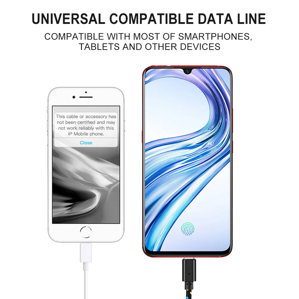 Kabel OLAF Micro USB szybkie ładowanie Andriod 0.5 m/1 m/2 m/3 m szybka synchronizacja danych ładowarka z nylonowym plecionym kablem kabel do