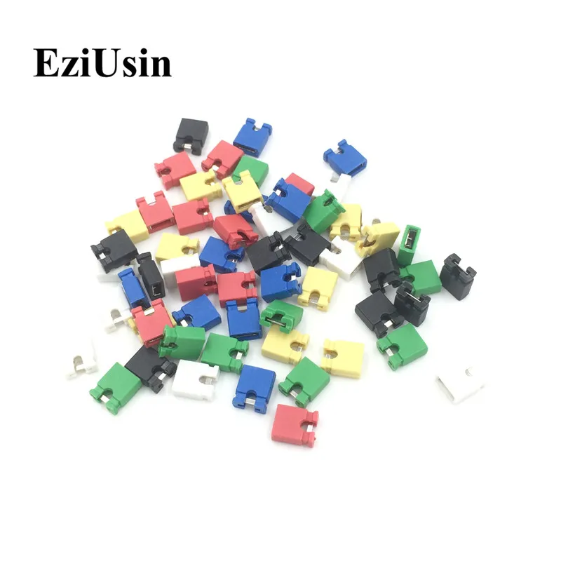 60pcs Colorful Pin Header Standard Computer Jumper Blocks Connector 2.54 mm 3 1/2 Hard Disk  Drive Motherboard Expansion Card
