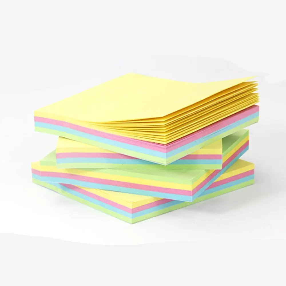 2Pcs Multi Colors Choose 7.6x7.6cm Sticky Notes Posted Self-Adhesive Paper Notes Facilitated Stickers Notepads