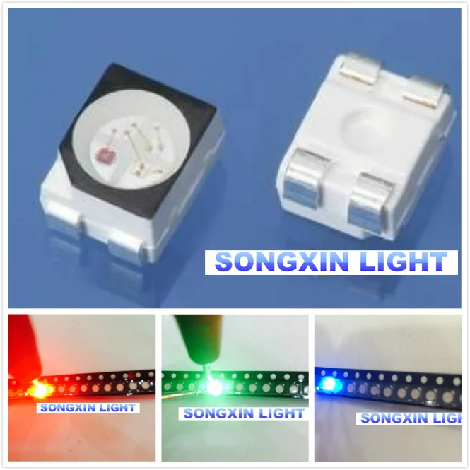 Wholesale 100pcs RGB POWER TOP 1210 3528 SMD SMT PLCC-2 LED Red Green Blue New common anode