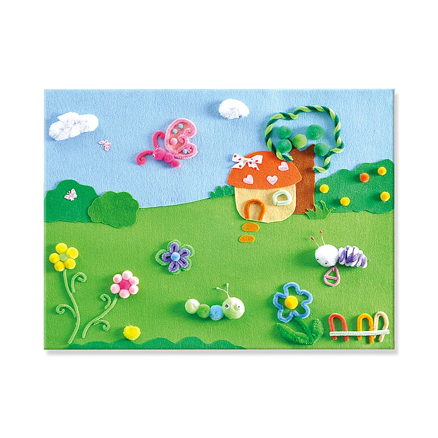 DIY Cartoon 45x36CM Handmade Non-woven Fabric Sticker 3d Puzzle Funny  Art & Crafts Games Early Educational Toys for Kids