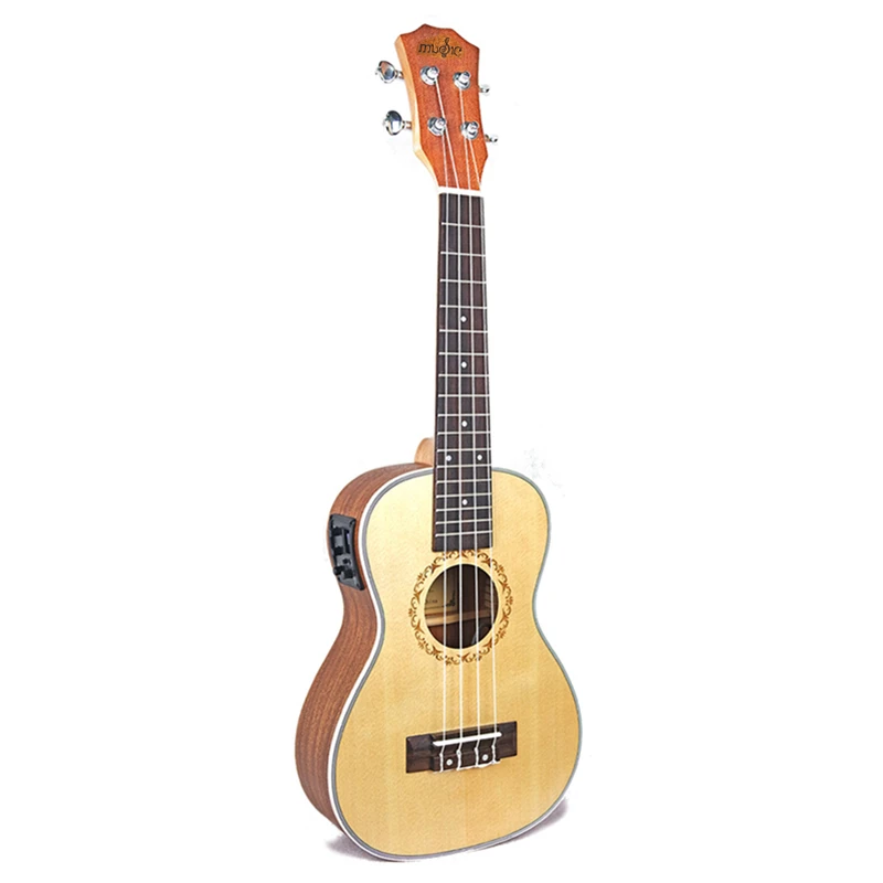 26 Inch Tenor Electric Ukulele Guitar Top Spruce Body Mahogany Ukelele 4 Strings Mini Guitar with Pickup EQ ABS Adging