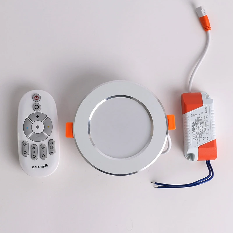 2.4g wireless remote control downlight led embedded ceiling light 7w9w12w15w18w dimming spotlight