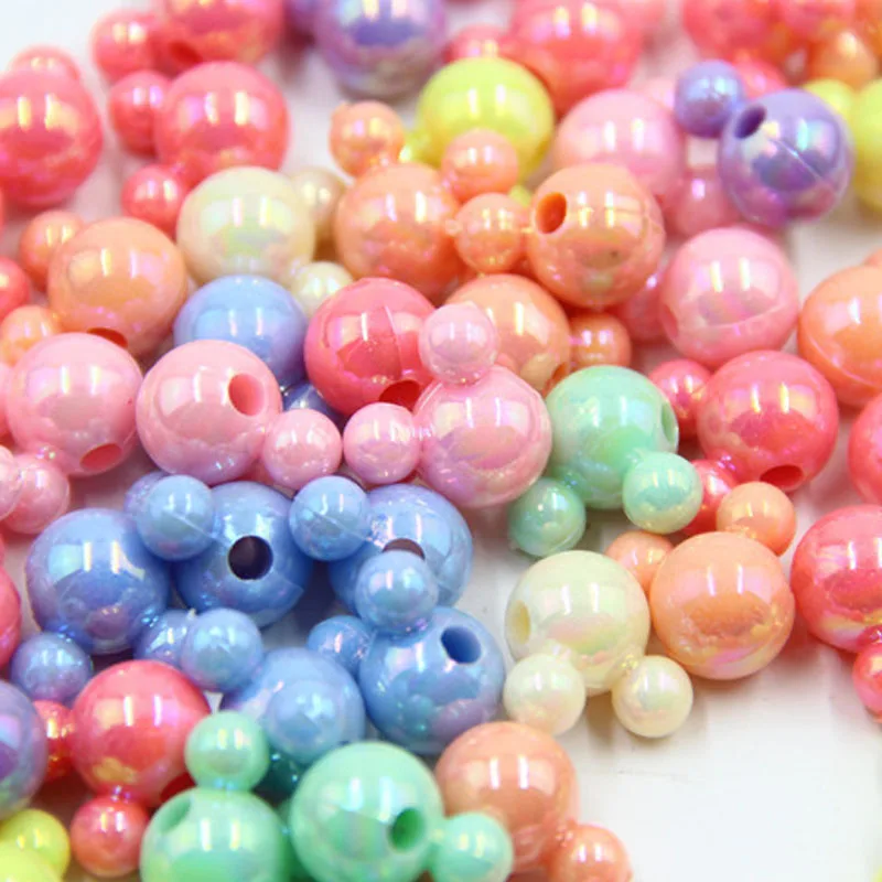 50pcs/Pack DIY Hot Puzzle Handmade Bead Mixed Solid Color AB Exquisite Cartoon Mouse Acrylic Beads DIY Jewelry Making