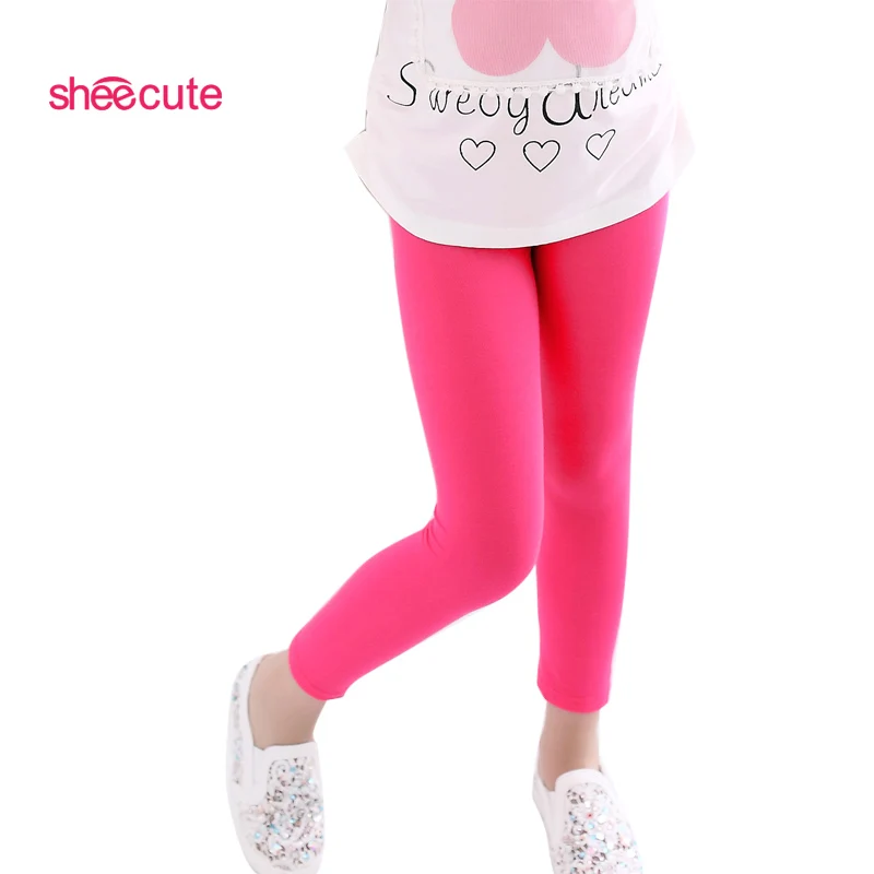 

SheeCute Girls Candy Color Leggings 2-13Y Children Trousers Baby Kids Pants