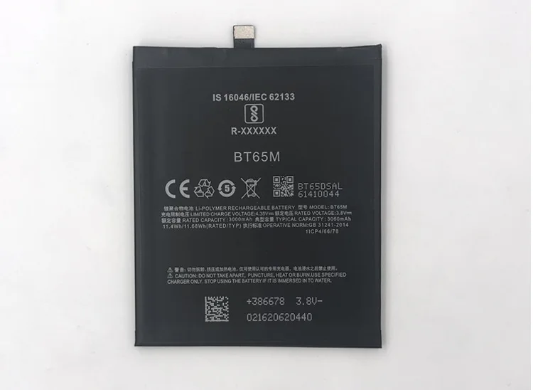 5pcs/lot 3060mah phone Li-ion Battery BT65M ForMEIZU MX6 Mobile Phone replacement Li-ion Battery with Gift