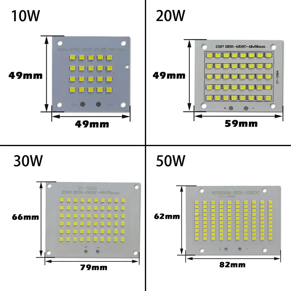 100% Full Power LED Floodlight PCB 10W 20W 30W 50W SMD2835 LED Lamp led PCB board Aluminum plate for led 10 20 30 50W floodlight