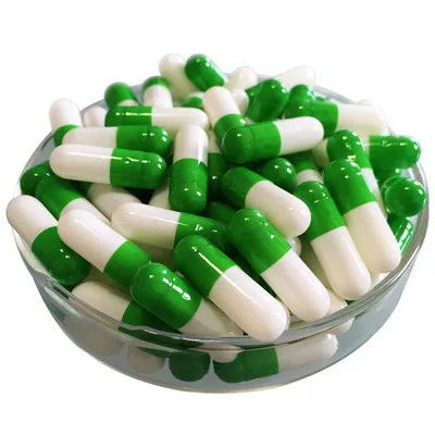 

1000pcs/lot Fruit green-White gelatin empty capsules hollow gelatin capsules empty pill capsule,medicine capsule ZKH50