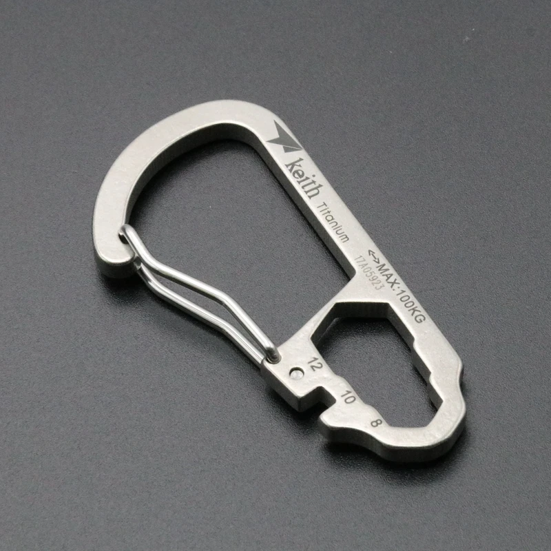 Keith Titanium Carabiner High Strength Hooks EDC Tools Multi-function Camping Equipments Ti1101 Ti1102 Ti1103 Ti1104