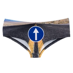DeanFire New Fashion 3D Road Sign Print Super Soft Women Underwear Sexy Lingerie Panties for Girls