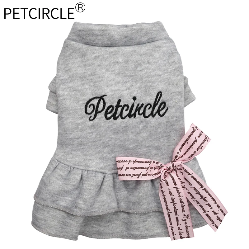 PETCIRCLE Pet Clothes Cat Clothes Puppy Dog Clothes Teddy French Bulldog Chihuahua Autumn Bow Letter Skirt