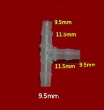 

9.5mm Plastic Aquarium Connector Tube Joiner T, Elbow, Plastic Fitting Fish Tank Airline 100pcs