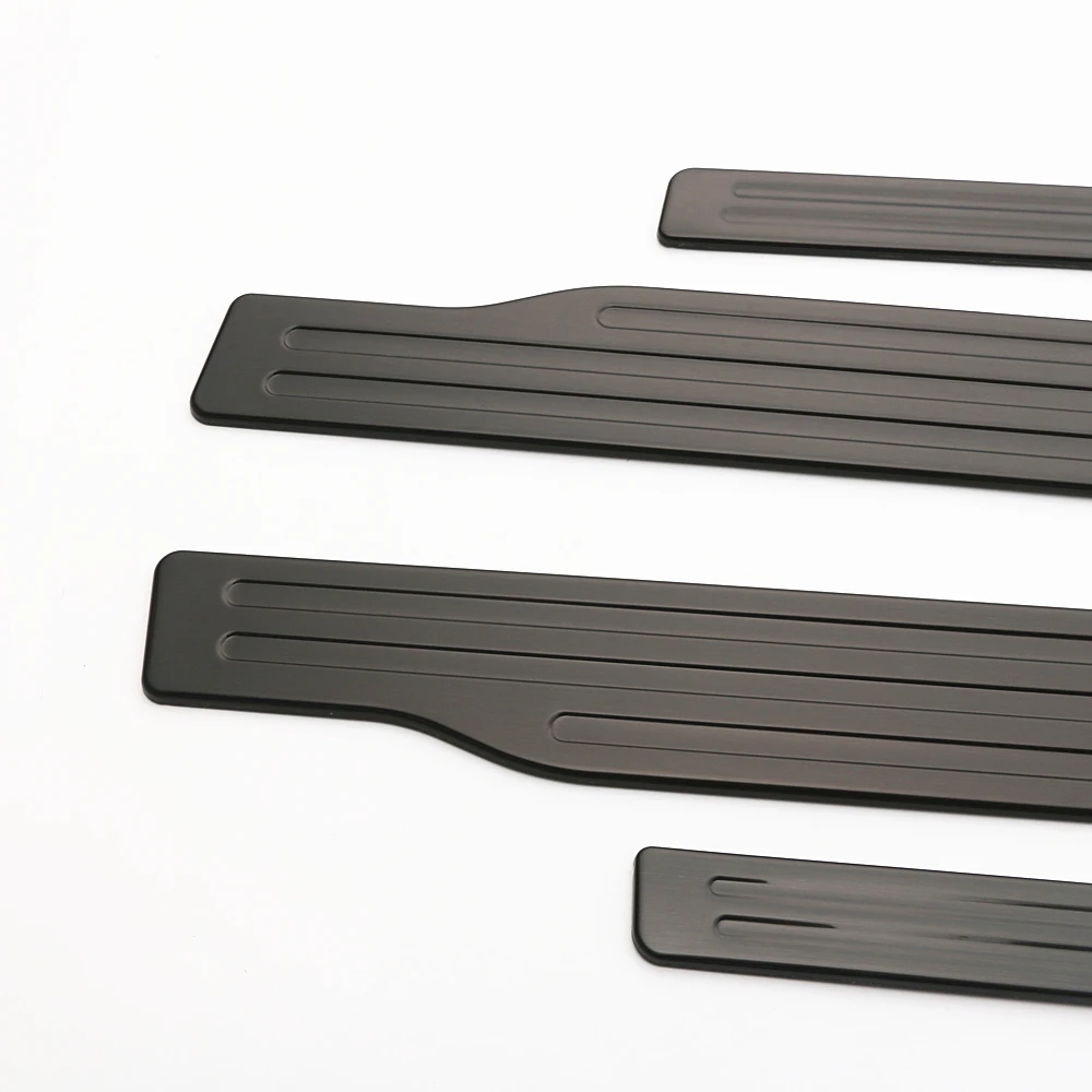 JY 4PCS Black SUS304 Stainless Steel Door Sill Scuff Plates Trim Car Styling Accessories For HONDA STEPWGN RK 2009-2015.