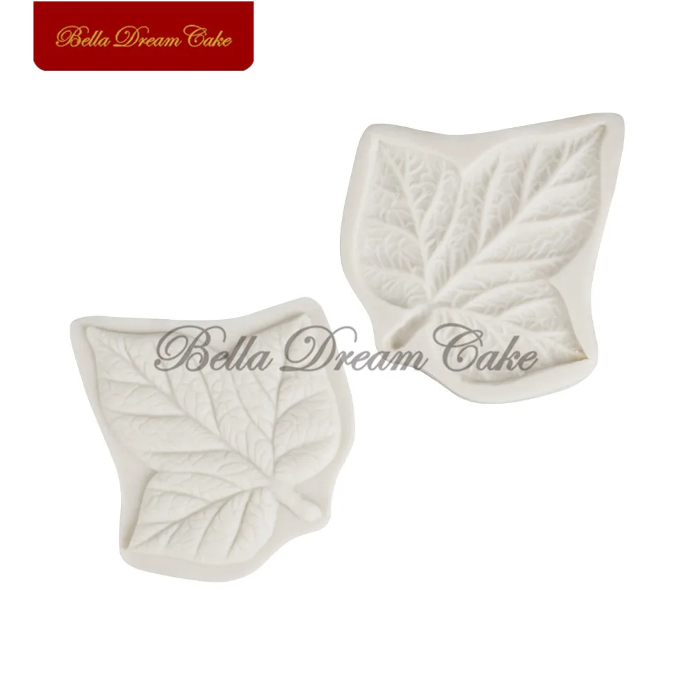 2Pcs/set Grape Leaf Veiner Silicone Mold  DIY 3D Soap GumPaste Mold Fondant Sugarcraft Mould Set Cake Decorating Tool Bakeware