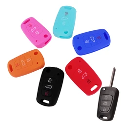 Silicone Key Cover Fit For Hyundai Solaris I20 I30 I35 Ix20 Ix35 For Kia Rio K2 K3 K5 Sportage Ceed Sorento Picanto Remote Case