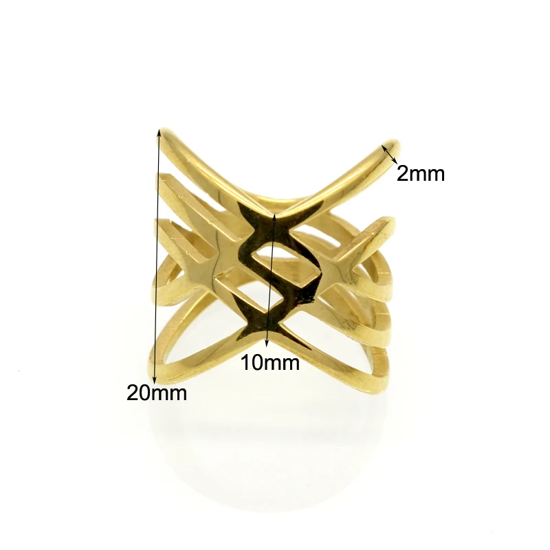 Mopera New Hot Sales Unique Shaped Woman Wedding Party Bands Classical Gold Color Cocktail Rings For Womens Fashion Jewellery