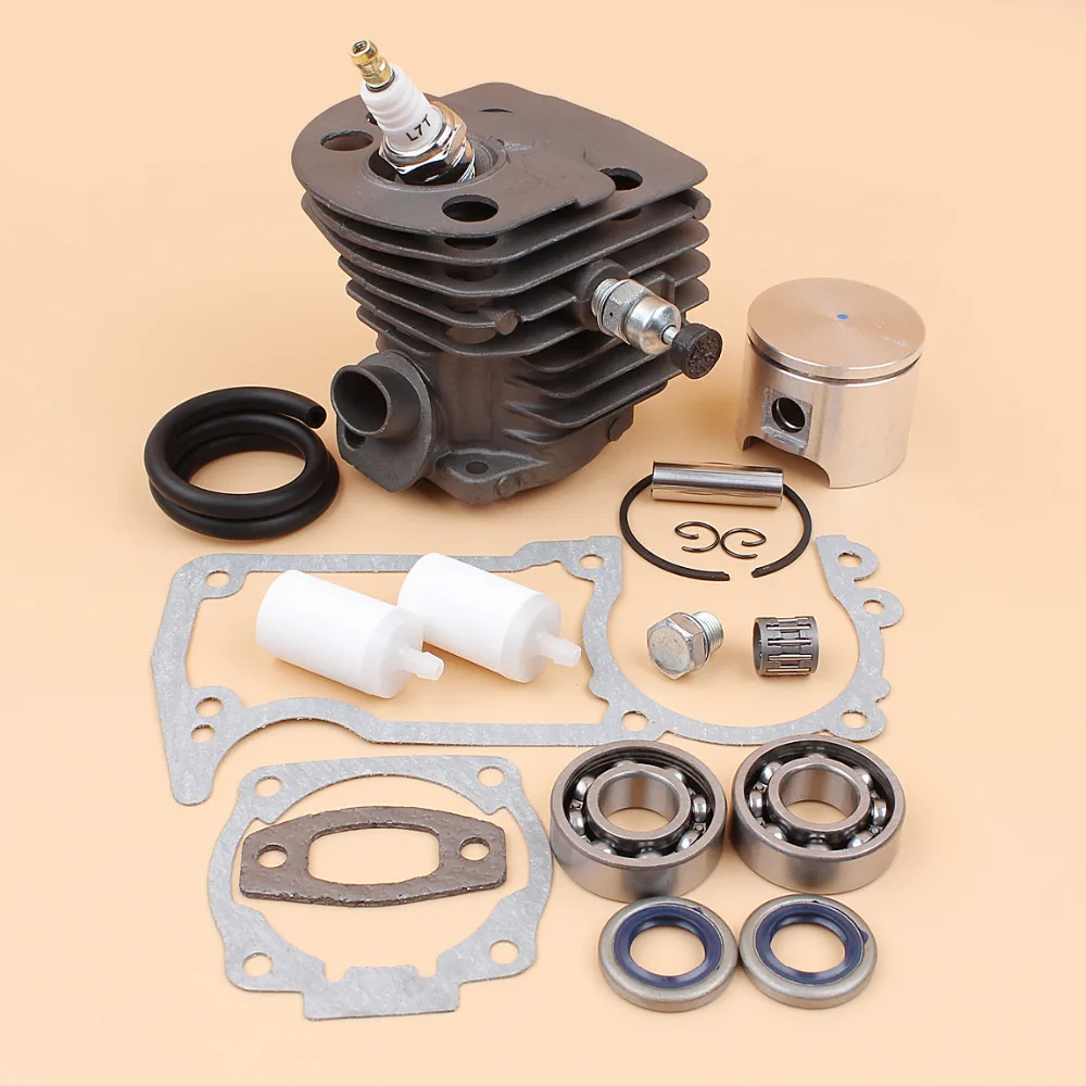 46MM NIKASIL Xi Lanh Piston Quay Mang Đệm Bộ HUSQVARNA 51 55 55 Chủ Trại Chăn Nuôi Máy Cưa Xích Phần Với Giải Nén Van