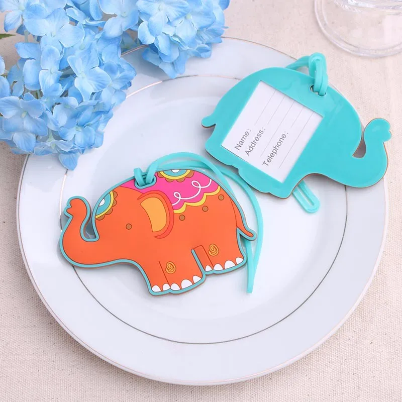 300pcs/Lot+Elephant Rubber Luggage Tag Wedding Baby Shower Favor+FREE SHIPPING