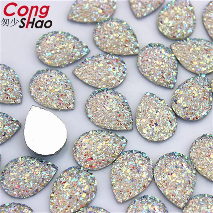 Cong Shao-أحجار الراين من الراتينج AB ، إكسسوارات مجوهرات الزفاف ، افعلها بنفسك ، 200 قطعة ، 10*14 مللي متر ، CS25