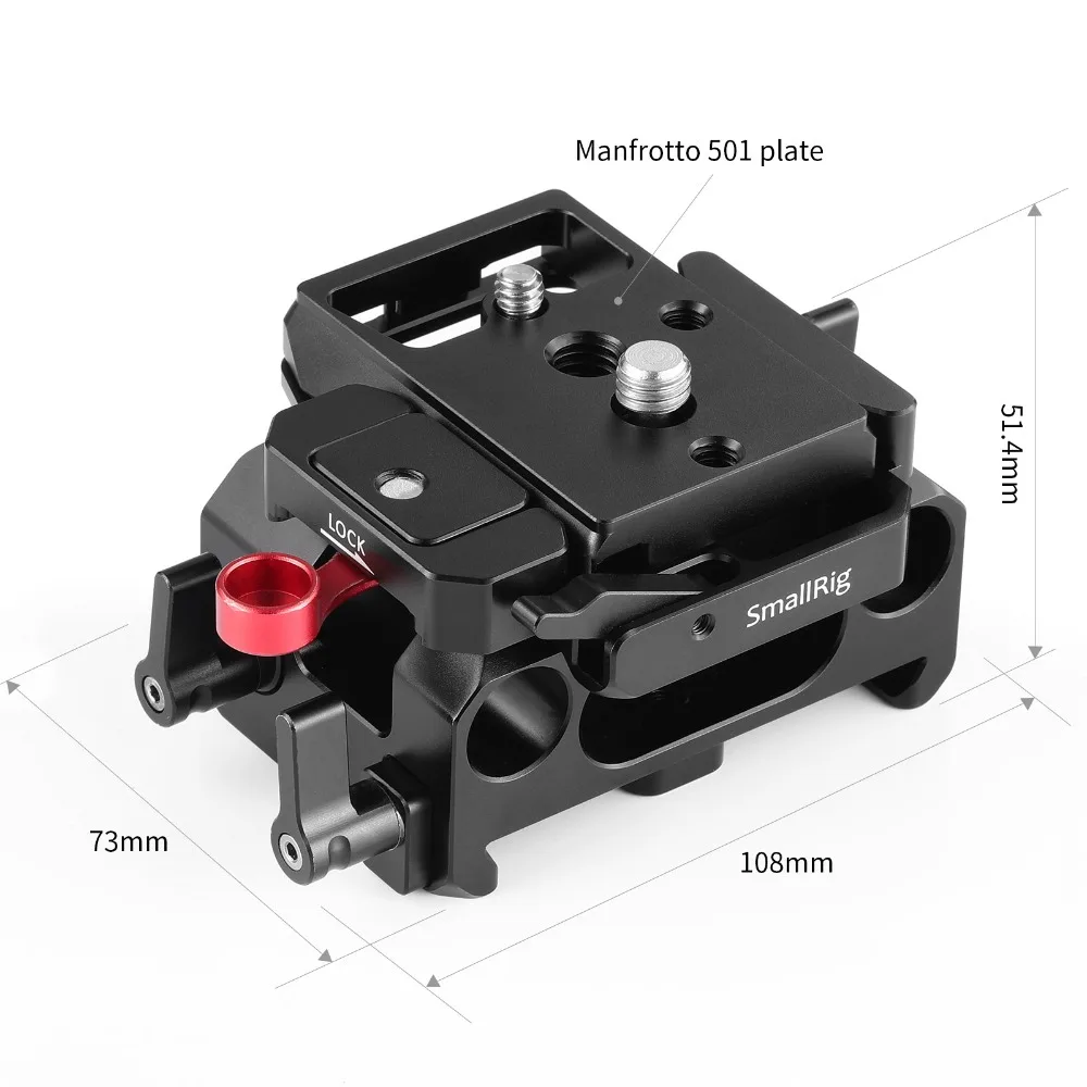 SmallRig Camera Plate Rig Baseplate Kit for Blackmagic Design Pocket Cinema Camera 4K / 6K (for Manfrotto 501PL Compatible) 2266