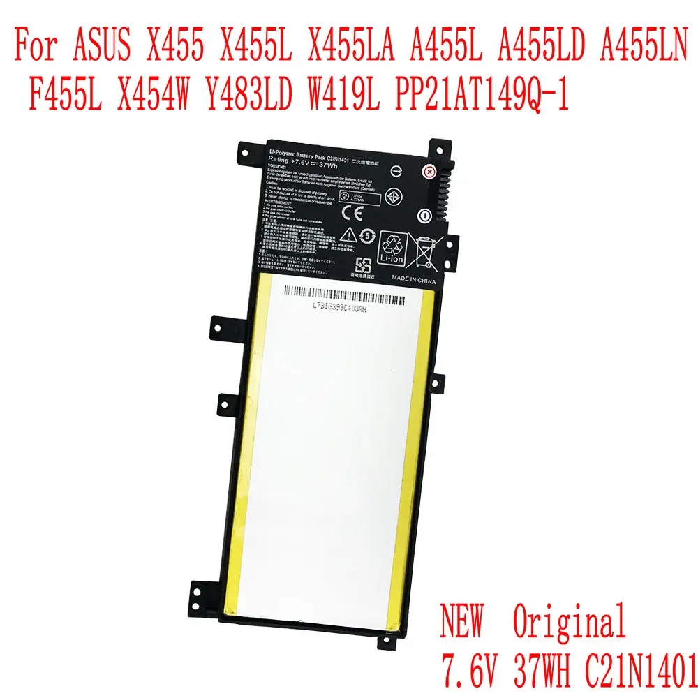 

New Original 37WH C21N1401 Laptop Battery For ASUS X455 X455L X455LA A455L A455LD A455LN F455L X454W Y483LD W419L PP21AT149Q-1