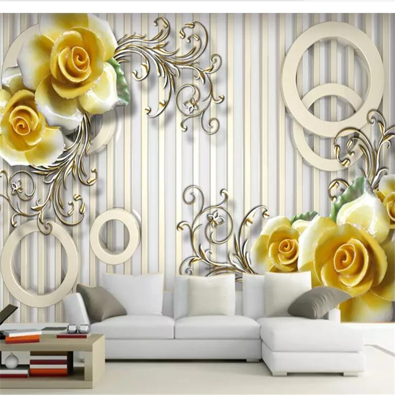 

wellyu papel de parede Custom wallpaper Rich flower opened 3D solid background wall papel tapiz para pared photo wallpaper