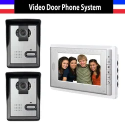 2 Camera 1 Monitor 7 Inch Monitor Video Door Phone Intercom Doorbell System Video Intercom interphone Kit for Villa office