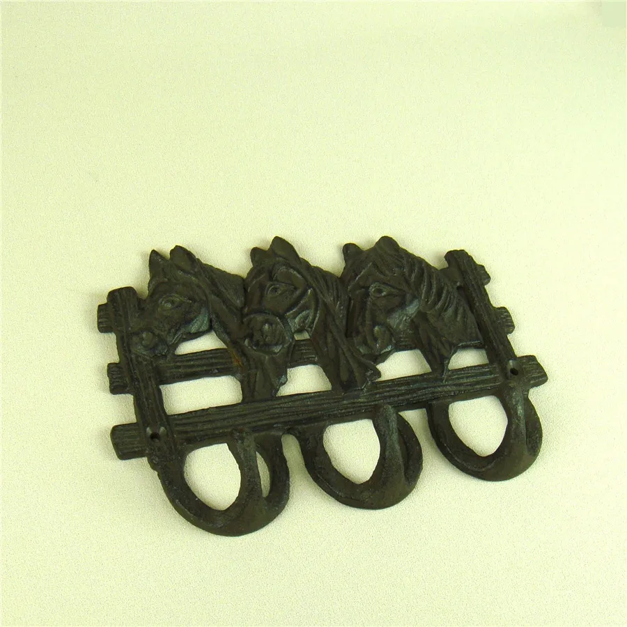 Vintage Cast Iron Horse Stable Key Hook Metal Pony Wall Hanger House Decor Craftworks Embellishment Accessories Paddock Present