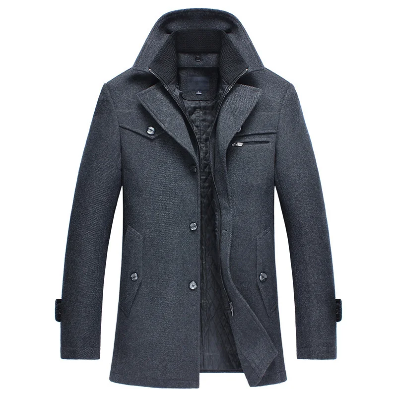 

Men's Jackets Men's Winter Wools Coat Slim Fit Jackets Mens Casual Business Warm Outerwear Jacket Men Thicken Coat Male Jacket