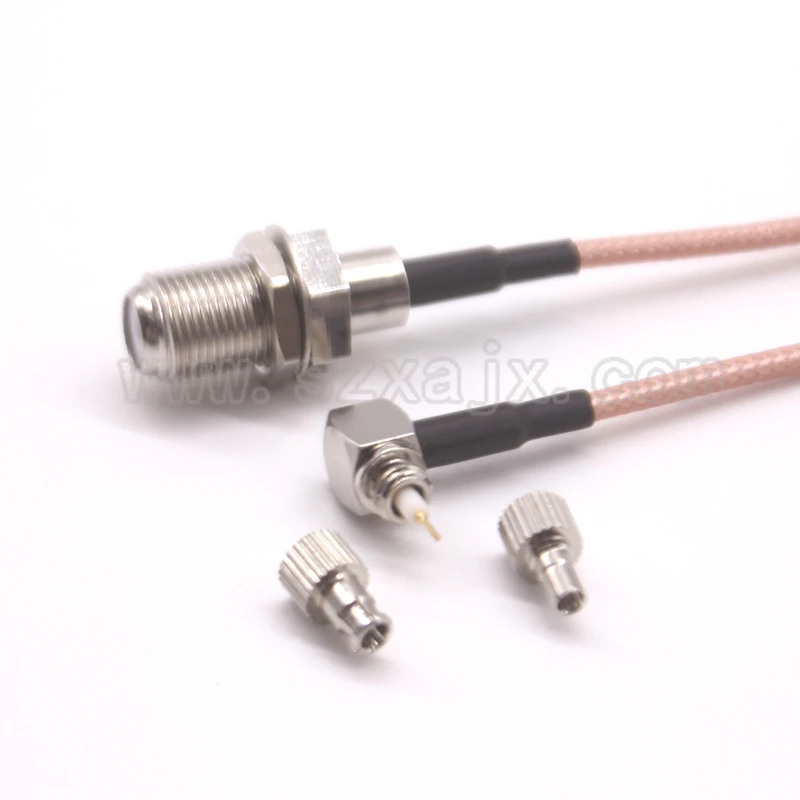 10pcs RF Coaxial cable F to CRC9/TS9 connector universal F female to CRC9/TS9 two Dual connector RG316 pigtail cable 15cm