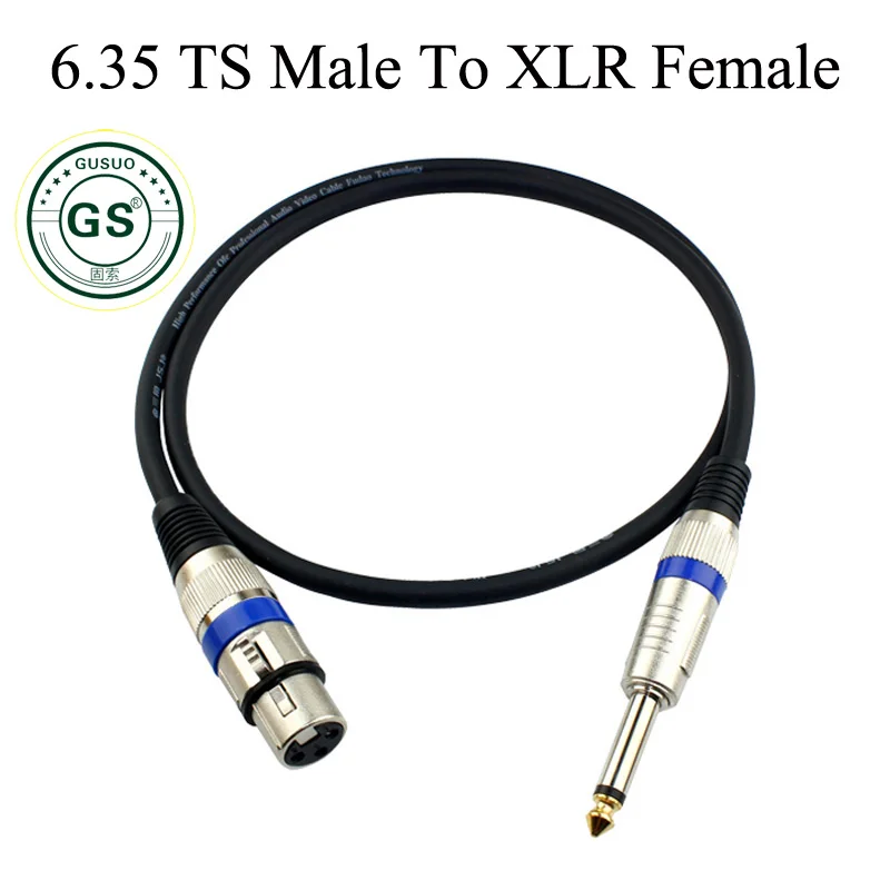 Gusuo-ケーブルマイク用コネクタ1/4 ",6.35mm,オスおよびメスプラグ付きxlr 3p,0.5m-30m