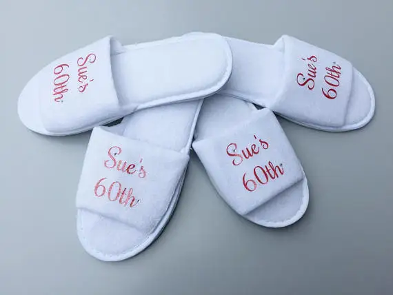 

customize age 30th 40th 50t 60th birthday wedding spa slippers hen night bridal shower Bachelorette party favors