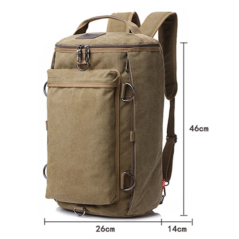 Imagem -05 - Mochila de Lona Multifuncional para Homens Grande Bolsa de Viagem para Bagagem Mochila Verde Bolsa de Ombro Pacote Masculino Xa32c