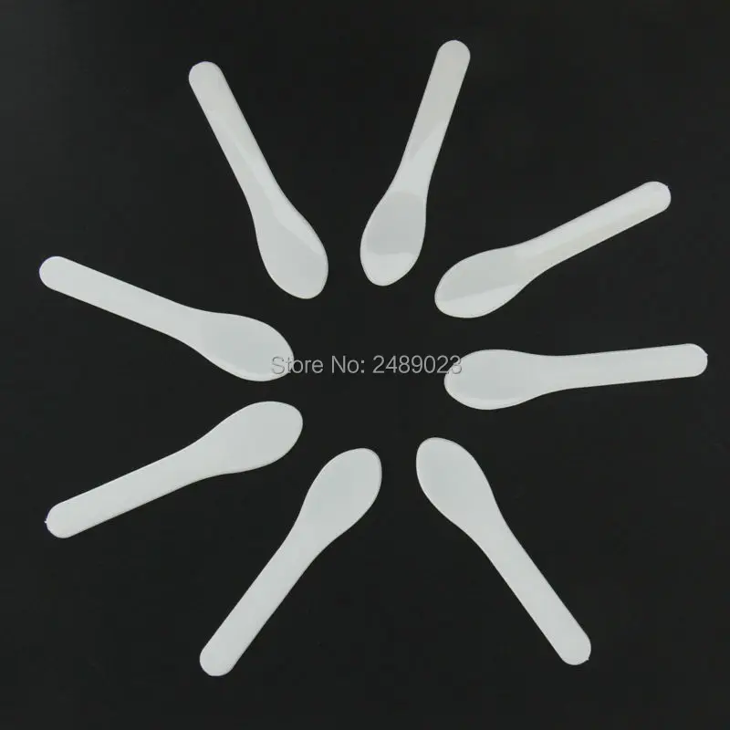 300 pcs Facial Mask Sticks Cosmetic Spatula Scoop DIY Face Mask Spoon Lady Makeup Mixing Tools White Wholesale 7.4cm