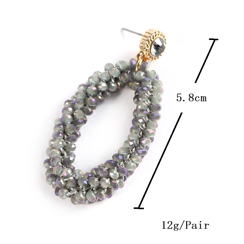 2017Fashion Bohemian crystal Long Earrings Unique Natural Traditional Crafts Knitting Large Earrings Women\'s Fine Jewelry Gifts