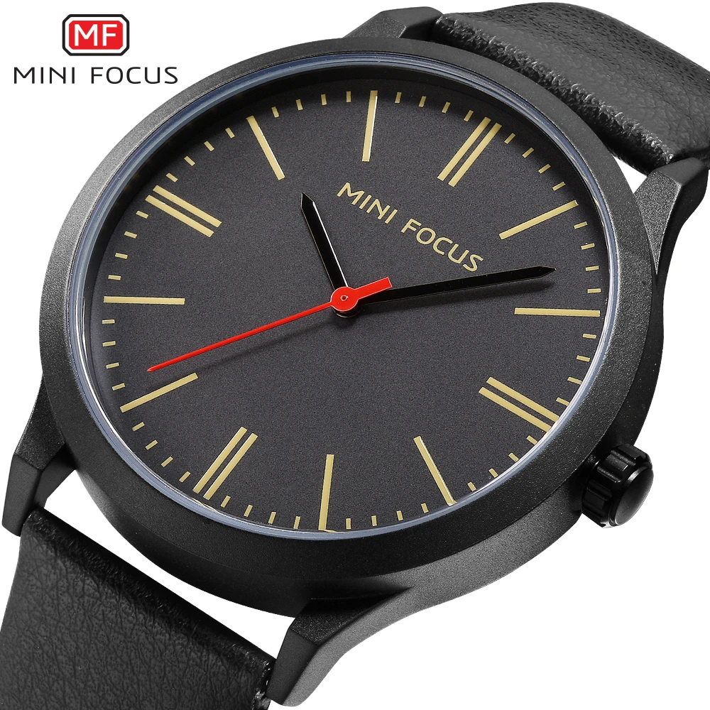 MINI FOCUS New Fashion Top Luxury Brand Mens Watches Quartz Casual Men Leather Business Male Waterproof Clock Relogio Masculino