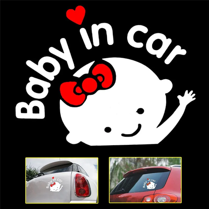 High Quality Funny Car styling 3D Cartoon Stickers Baby In Car Warning Car-Sticker Baby on Board Car Accessories