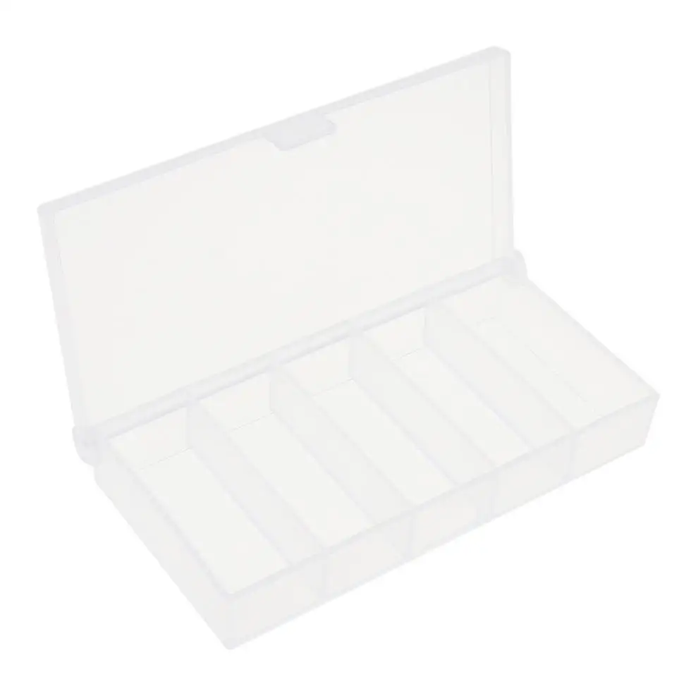 5 Grid Transparent PP Fishing Box Lure hooks Connector Case Collection Tools