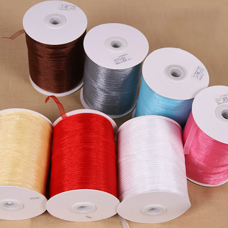 Vendita calda 1/4 \'\'(6mm) nastro di Organza confezione regalo decorativa artigianato di nozze natale bianco rosa rosso nero nastri (10 metri/lotto)