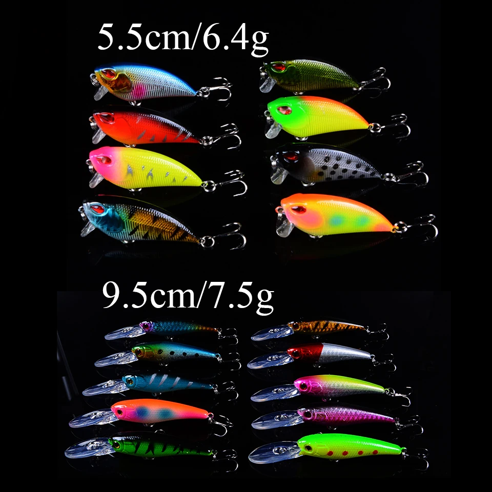 18pcs Mixed 2 Models Isca Artificial Fishing Lure Minnow Wobblers bass carp Fishing Tackle With 3D Eyes