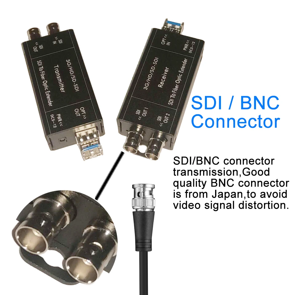 2023 Best 20km HD SDI Fiber Converter 1080i BNC Coaxial Signal Optic Converter 1080 30Hz HD-SDI Fibra Optical Converter Over SFP