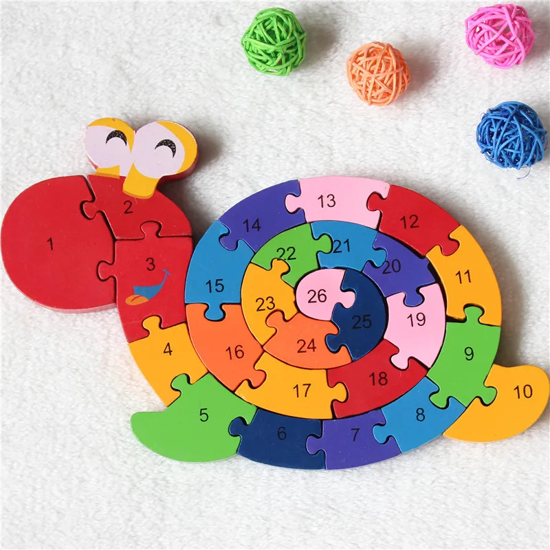 

New Educational Toys Kids Snail Wooden Toys Wood Kids 3d Puzzle Kids Jigsaw Puzzles Brinquedo