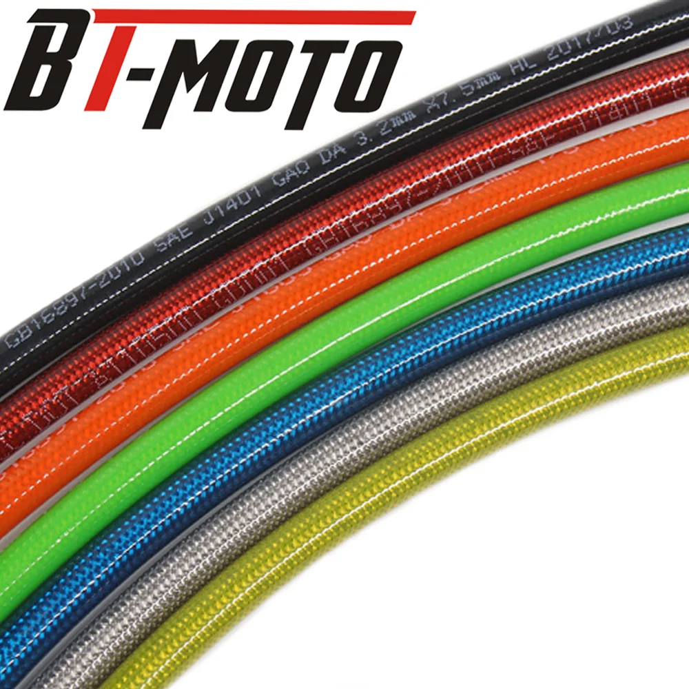 10mm 28° Universal Braided Steel Reinforce Tube Hydraulic Brake Clutch Oil Hose 90cm Line Pipe For ATV Dirt Pit Racing Bike Moto