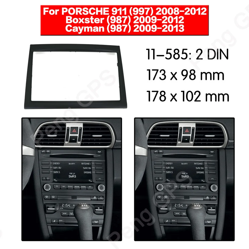 

2 DIN Car Radio stereo Fitting installation Trim Kit adapter fascia For PORSCHE 911 (997) Boxster (987) Cayman (987) frame Audio